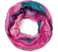 styleBREAKER Sciarpa ad anello da donna con elegante sfumatura acquerello, sciarpa a tubo leggera e morbida, multicolore 01017163, colore:Lampone-Petrolio
