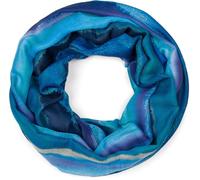 styleBREAKER Sciarpa ad anello da donna con elegante sfumatura acquerello, sciarpa a tubo leggera e morbida, multicolore 01017163, colore:Blu scuro-Blu