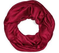 styleBREAKER Sciarpa ad anello da donna leggera e setosa con glitter in tinta unita, sciarpa a tubo, scialle 01016214, colore:Bordò-Rosso