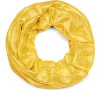 styleBREAKER Sciarpa ad anello da donna leggera e setosa con glitter in tinta unita, sciarpa a tubo, scialle 01016214, colore:Oro