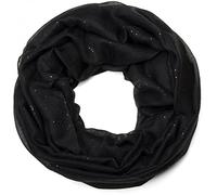 styleBREAKER Sciarpa ad anello donna,effetto glitter, Nero