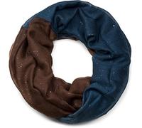 styleBREAKER Sciarpa ad anello donna glitter sfumata 89x91cm,Blu scuro-Marr
