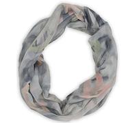 styleBREAKER Sciarpa ad anello donna motivo cuori e pennellate,Grigio-Rosa
