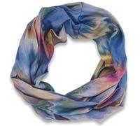 styleBREAKER Sciarpa ad anello donna motivo onde viscosa,Blu-Rosé