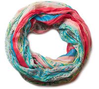 styleBREAKER Sciarpa ad anello donna,paisley a righe, 100x110cm, Turchese-R