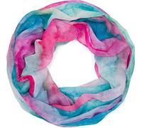 styleBREAKER Sciarpa ad anello donna sfumatura acquerello,Rosa-Blu-Verde