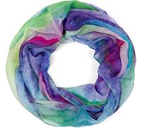 styleBREAKER Sciarpa ad anello donna sfumatura acquerello,Viola-Verde-Blu