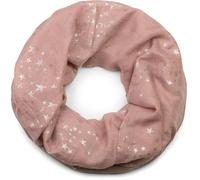 styleBREAKER Sciarpa ad anello donna stelle metallizzate 89x75cm,Rosa antic