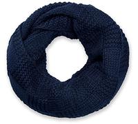 styleBREAKER Sciarpa ad anello in maglia fine a motivo a coste,Blu notte /