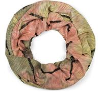 styleBREAKER Sciarpa ad anello unisex,look destroyed, Oliva-Rosa