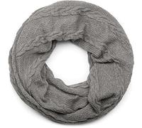 styleBREAKER Sciarpa ad anello unisex,maglia a trecce, Grigio