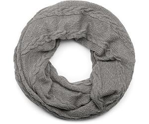 styleBREAKER Sciarpa ad anello unisex,maglia a trecce, Grigio
