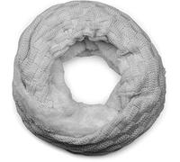 styleBREAKER Sciarpa ad anello unisex,motivo intrecciato, Grigio chiaro