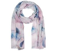 styleBREAKER Sciarpa da donna con elegante motivo a marmo e frange corte, sciarpa leggera in colori pastello, stola 01016219, colore:Rosé