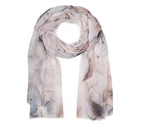 styleBREAKER Sciarpa da donna con elegante motivo a marmo e frange corte, sciarpa leggera in colori pastello, stola 01016219, colore:Marrone chiaro