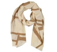 styleBREAKER Sciarpa da donna con motivo a linee grafiche | Sciarpa invernale XXL morbida | Telo grande con design a linee geometriche, stola, accessorio autunno inverno, colore:Beige-Marrone