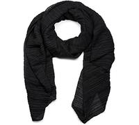 styleBREAKER Sciarpa da donna con superficie leggermente plissettata, leggera e versatile, elegante foulard con pieghe fluide, morbido e confortevole, 96x192 cm, colore:Nero
