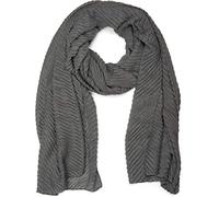 styleBREAKER Sciarpa da donna con superficie leggermente plissettata, leggera e versatile, elegante foulard con pieghe fluide, morbido e confortevole, 96x192 cm, colore:Grigio scuro