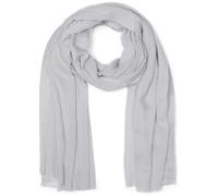styleBREAKER sciarpa da donna leggera e trasparente con frange corte | foulard tinta unita per la primavera e l'estate | grande scialle morbido 188 x 100 cm, colore:Grigio chiaro