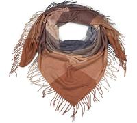 styleBREAKER Sciarpa da donna XXL quadrata con motivo principe di Galles e frange lunghe, sciarpa invernale, stola, foulard 01017116, colore:marrone-grigio-crema