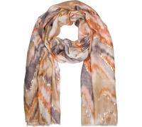styleBREAKER Sciarpa donna a cuori con motivo a onde sfumato,Marrone-Beige