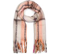 styleBREAKER Sciarpa donna a righe colorate con frange spesse,Taupe-Arancio