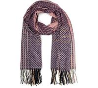 styleBREAKER Sciarpa donna in maglia fine a righe zigzag | Sciarpa 177x67 cm, frange 11,5 cm, morbida, non graffia, versatile, ideale come stola avvolgente.