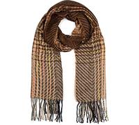 styleBREAKER Sciarpa donna in maglia fine a righe zigzag | Sciarpa 177x67 cm, frange 11,5 cm, morbida, non graffia, versatile, ideale come stola avvolgente.