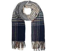 styleBREAKER Sciarpa donna in maglia fine a righe zigzag | Sciarpa 177x67 cm, frange 11,5 cm, morbida, non graffia, versatile, ideale come stola avvolgente.