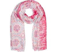 styleBREAKER Sciarpa Donna Mandala Boho Motivo Metallizzato,Fucsia-azzurro