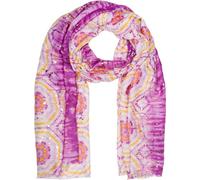 styleBREAKER Sciarpa Donna Mandala Boho Motivo Metallizzato,Viola-giallo