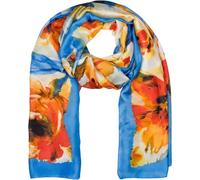 styleBREAKER Sciarpa donna motivo floreale acquerello,Blu