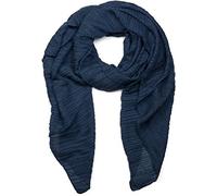 styleBREAKER Sciarpa donna plissettata misto cotone 96x192cm,Blu scuro
