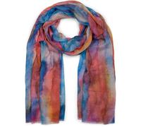 styleBREAKER Sciarpa donna viscosa sfumatura acquerello,Arancione-rosso-blu
