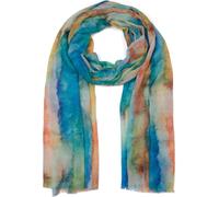 styleBREAKER Sciarpa donna viscosa sfumatura acquerello,Blu-Verde-Arancione