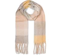 styleBREAKER Sciarpa invernale donna a quadri colorati con frange,Grigio-gi