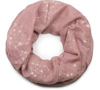 styleBREAKER Sciarpa Loop da donna con motivo a stelle metalliche luccicanti, sciarpa tubolare leggera in tinta unita, foulard 01016118, colore:Rosa antico vecchio