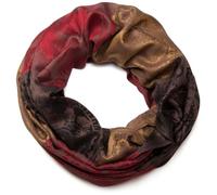 styleBREAKER Sciarpa Loop donna,motivo paisley ibisco, Marrone-Rosso-Marron