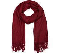 styleBREAKER Sciarpa lunga unisex in tinta unita con frange, stola invernale calda, tessuto morbido in viscosa 01017104, colore:Bordò-Rosso