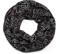 styleBREAKER sciarpa scaldacollo a motivo marinaresco con stampa ancora e vela, sciarpa ad anello, foulard, unisex 01017049, colore:Nero-Rosa