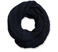 StyleBREAKER Sciarpa Scaldacollo a Quadri, Ad Anello in Maglia Fine a Tinta Unita, Invernale Unisex 01018154, Colore: Nero