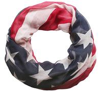 styleBREAKER sciarpa scaldacollo con design bandiera americana, stelle e strisce, stars and stripes, foulard, unisex 01014034, Variante:Loop/Sciarpa