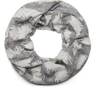 styleBREAKER sciarpa scaldacollo con motivo a piume tessuto, sciarpa ad anello, foulard, unisex 01017068, colore:Grigio chiaro