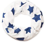 styleBREAKER sciarpa scaldacollo con stampa di stelle e pois, look vintage, unisex 01018080, colore:Bianco