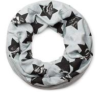styleBREAKER sciarpa scaldacollo con stampa di stelle e pois, look vintage, unisex 01018080, colore:Grigio-Blu
