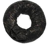 styleBREAKER sciarpa scaldacollo dal look metallico anticato con pieghe, sciarpa ad anello, foulard, unisex 01017072, colore:Nero-bronzo