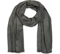 styleBREAKER Sciarpa Stola Tinta Unita con Frange 66x193cm,Grigio scuro