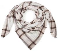 styleBREAKER Sciarpa Tartan a Quadri 135x140cm,Bianco-Rosa-Marrone scuro