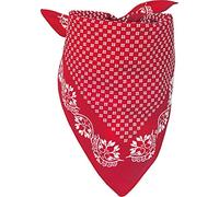 styleBREAKER Sciarpa triangolare da donna in cotone con motivo floreale, sciarpa multifunzionale, bandana 01016201, colore:Rosso-Bianco