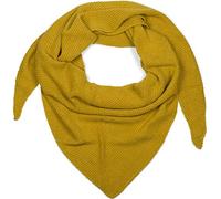 styleBREAKER Sciarpa triangolare da donna in maglia morbida con motivo a chicchi di riso, tinta unita, in misto lana, made in Italy, 190x72 cm, colore:Curry